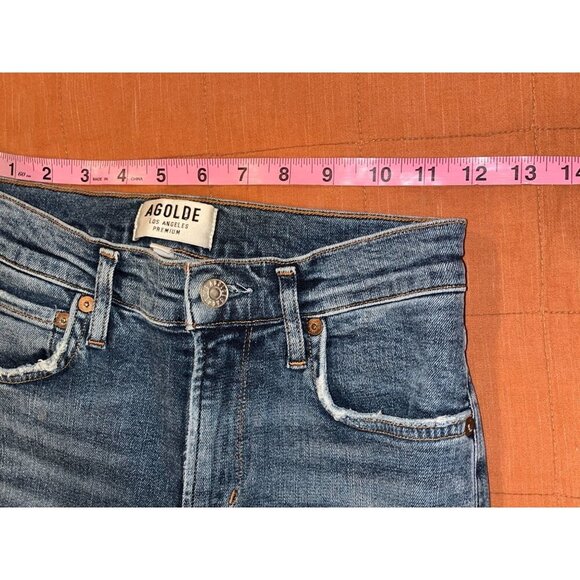 AGOLDE Sophie  Blue Premium Distressed Skinny Ankle Jeans Women's  Size 26 - Picture 8 of 11